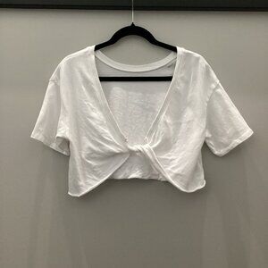 White Aerie Reversible Twist Front/Back Short-Sleeve Top - Small